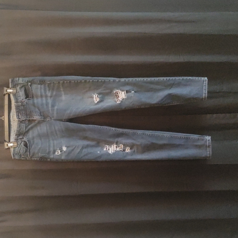 White House Black Market The Skinny Size 10 Blue with Sequin knees